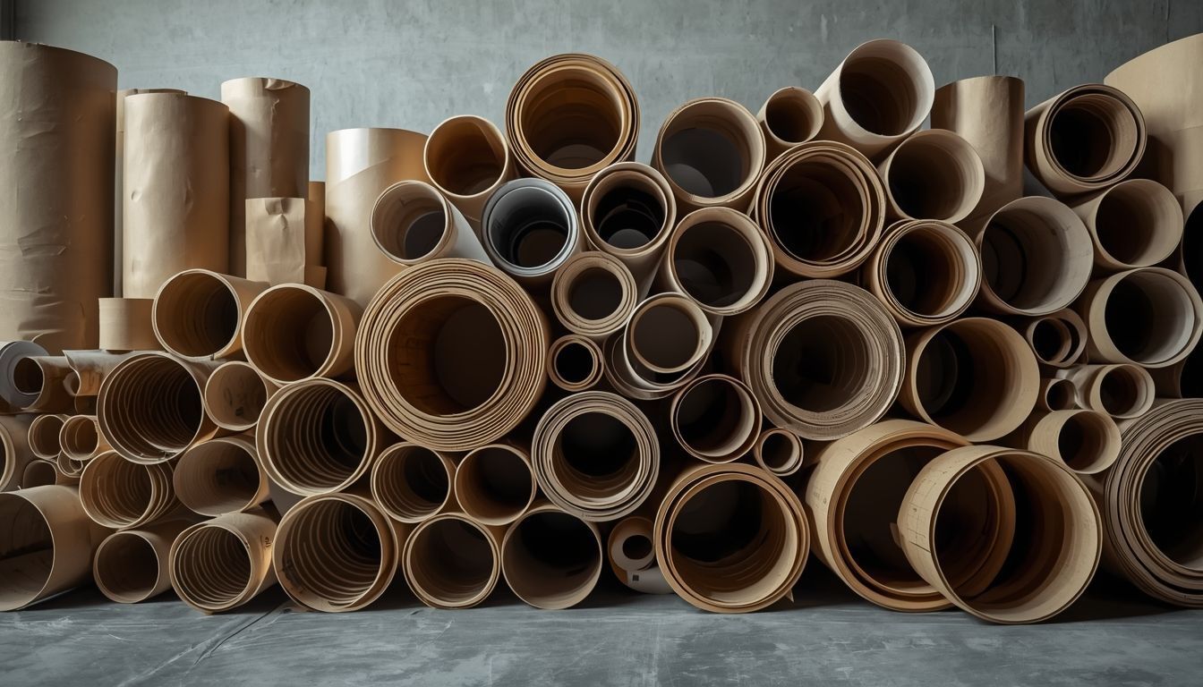 Realistic spiral paper tubes used in textile, packaging, and industrial applications