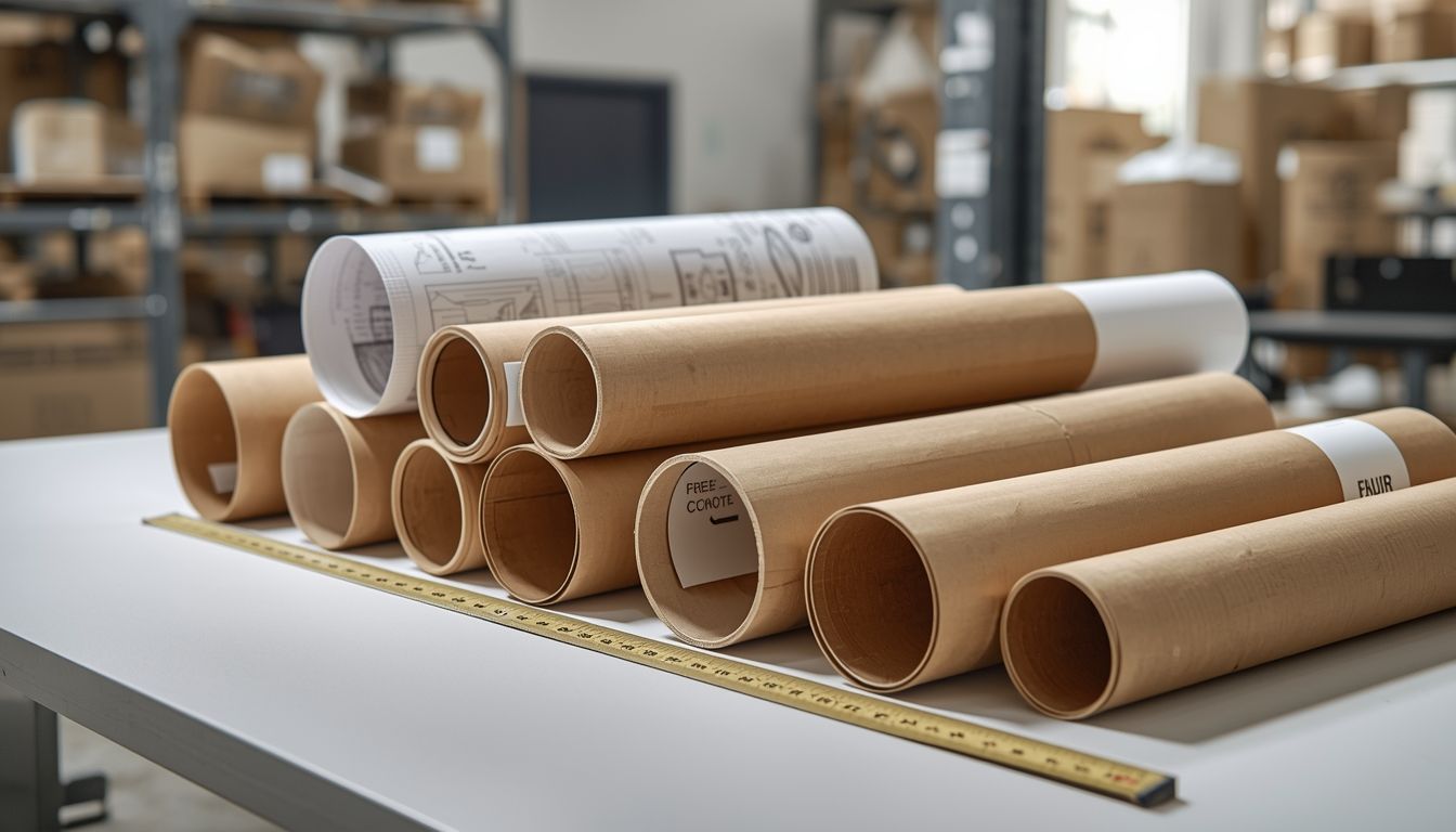 Measuring cardboard tube inventory in a warehouse for backup supply