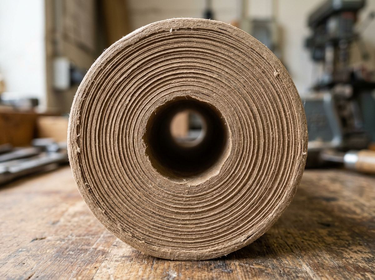 Macro of paper core cross-section showing plies and wall thickness