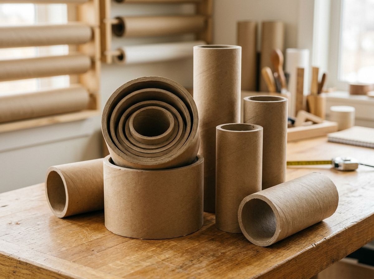 Heavy-wall kraft paper tubes with thick walls in nested telescoping sizes