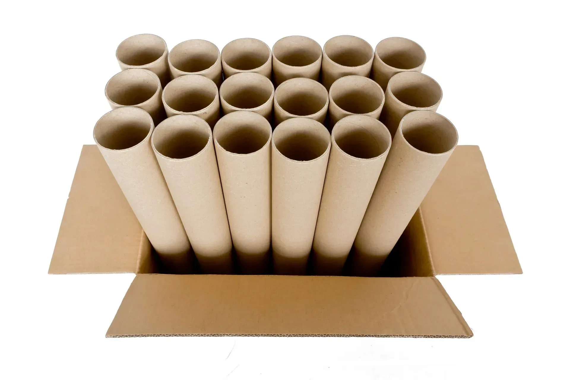 Box of kraft shipping tubes as an alternative to boxes