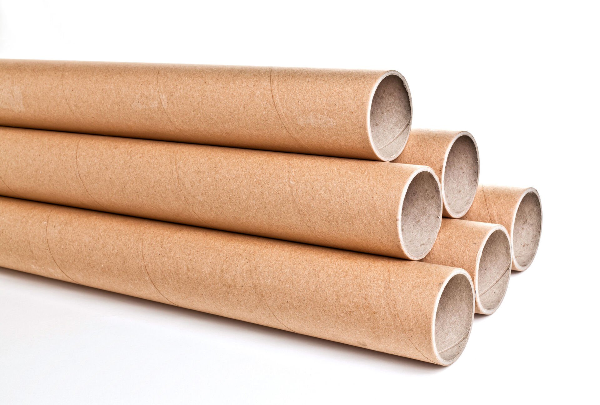 Long kraft shipping tubes for wide-format prints and posters