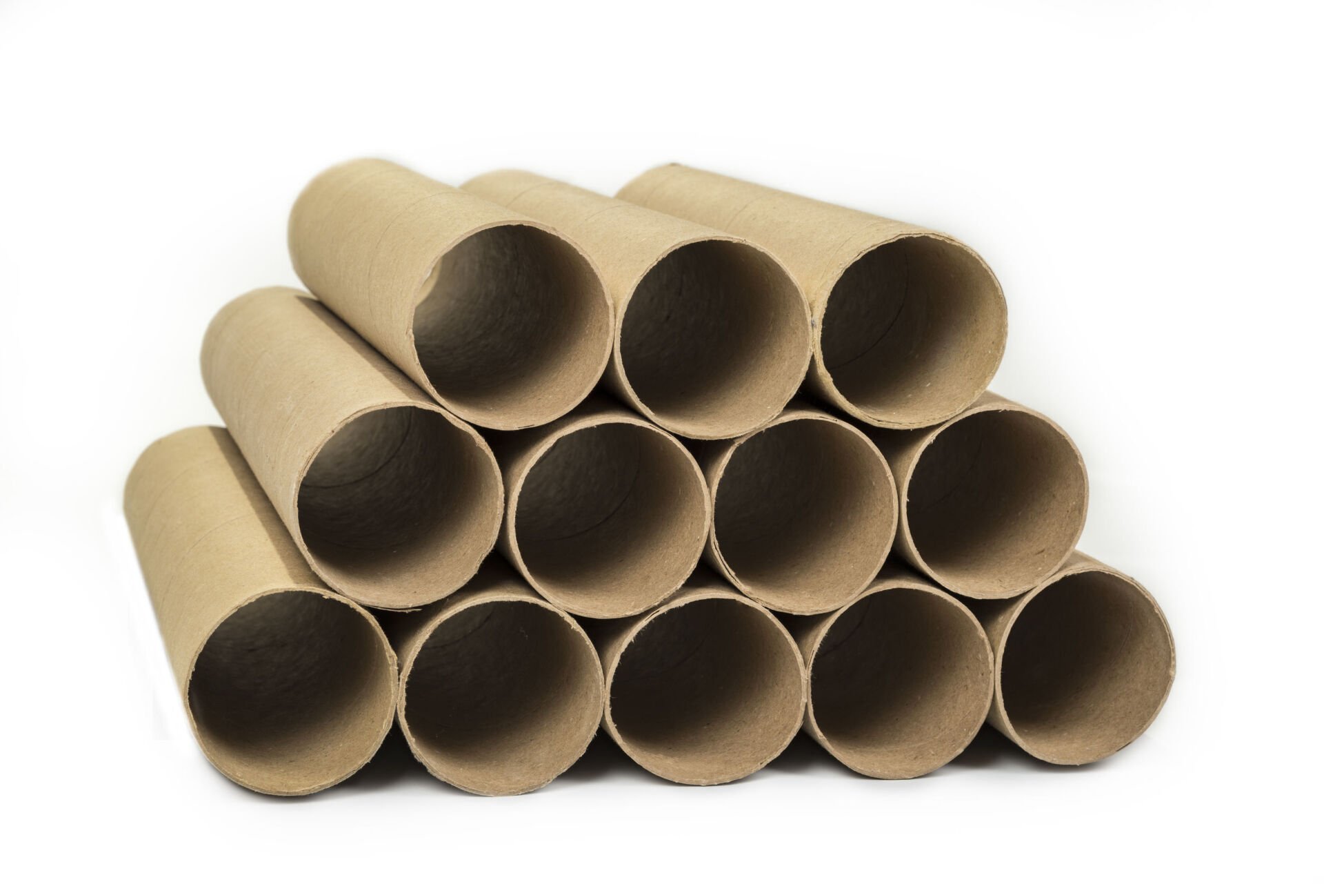 Stacked spiral paper tubes wound by a New Hampshire manufacturer