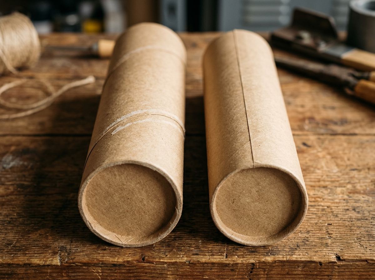 Spiral seam and convolute seam paper tubes compared up close
